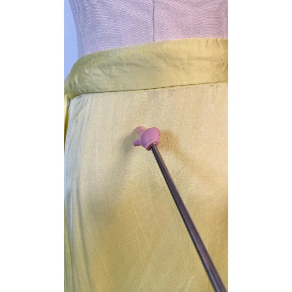 & Other Stories Butter Yellow Satin Wrap Maxi Skirt Asymmetric US 4